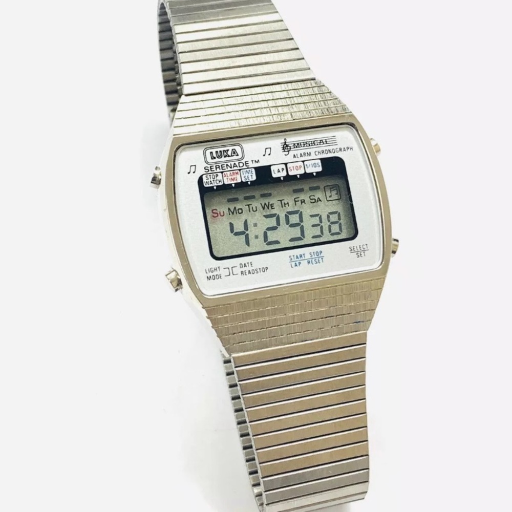 Vintage Luka Digital Alarm Chronograph Mens Watch